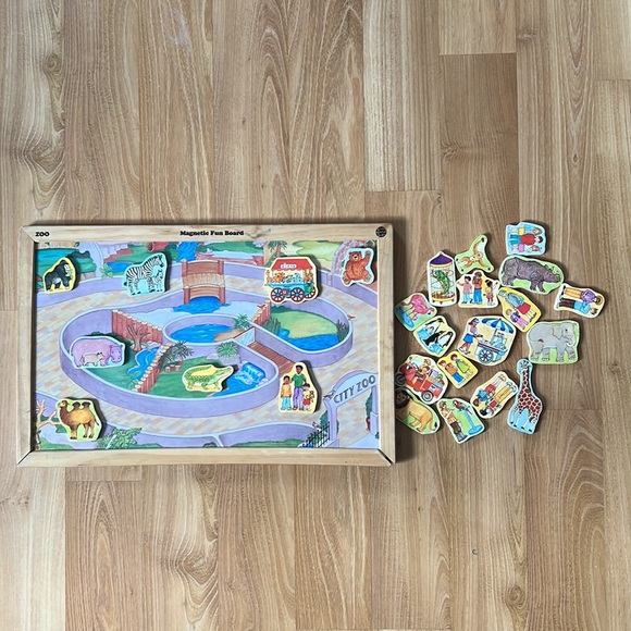 Small World Toys Toys Vintage Zoo Village Activity Board